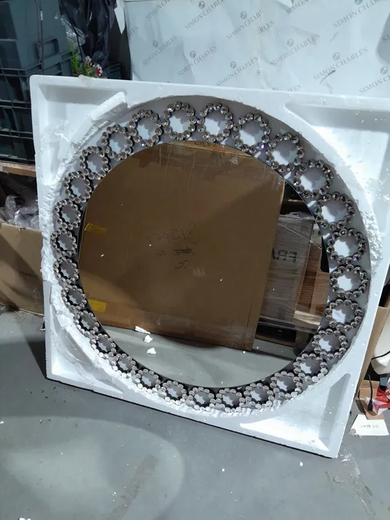 JM BY JULIEN MACDONALD CIRCULAR CRYSTAL WALL MIRROR - COLLECTION ONLY 