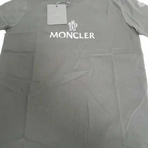 MONCLER BLACK LOGO T-SHIRT - LARGE