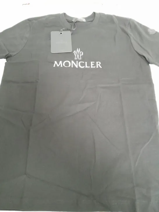 MONCLER BLACK LOGO T-SHIRT - LARGE