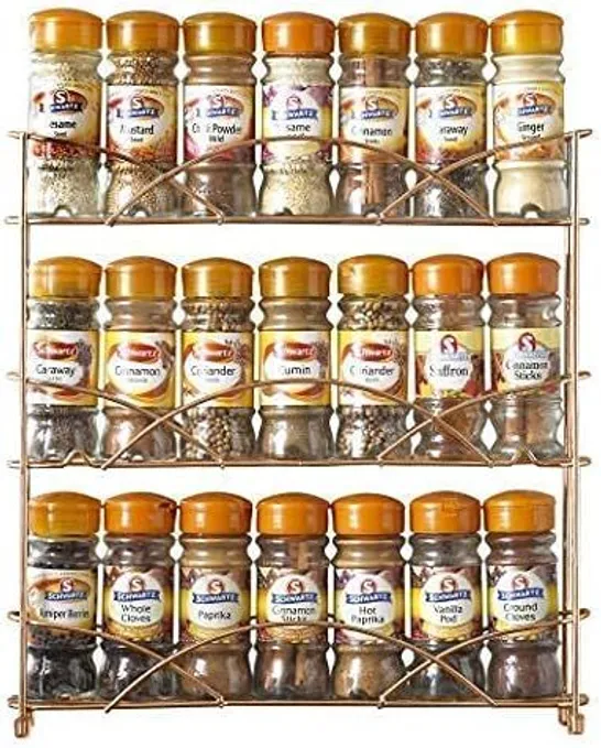 BOXED NEO COPPER FREE STANDING 3 TIER TABLE TOP SPICE RACK (1 BOX)