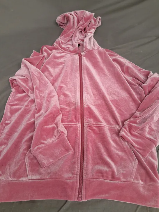 GIRLS VELOUR TRACKSUIT IN PINK - 13YR