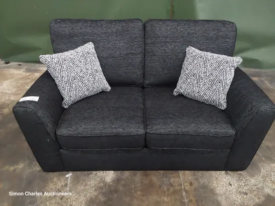 DESIGNER TWO SEATER SOFA CHARCOAL FABRIC 