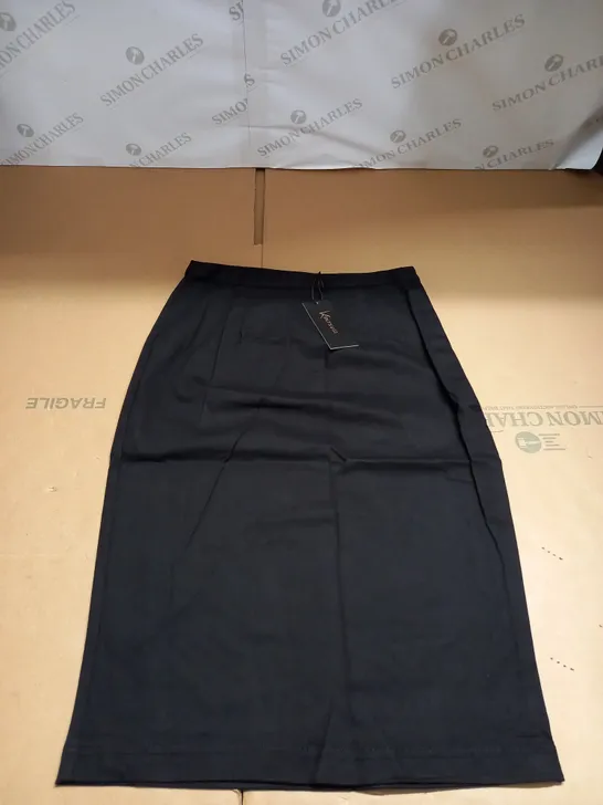 KINTSUGI WOMENS BLACK PENCIL SKIRT WITH HIDDEN VELCRO OPENING ON ONE SIDE SIZE 10