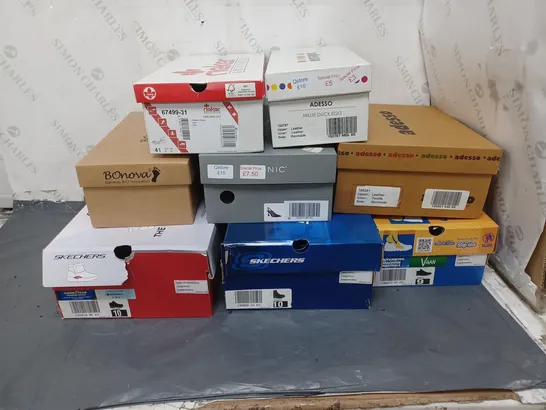 8 BOXED PAIRS OF SHOES IN VARIOUS SIZES BY SKETCHERS, RIEKER, ADESSO, BONOVA, AND VIONIC