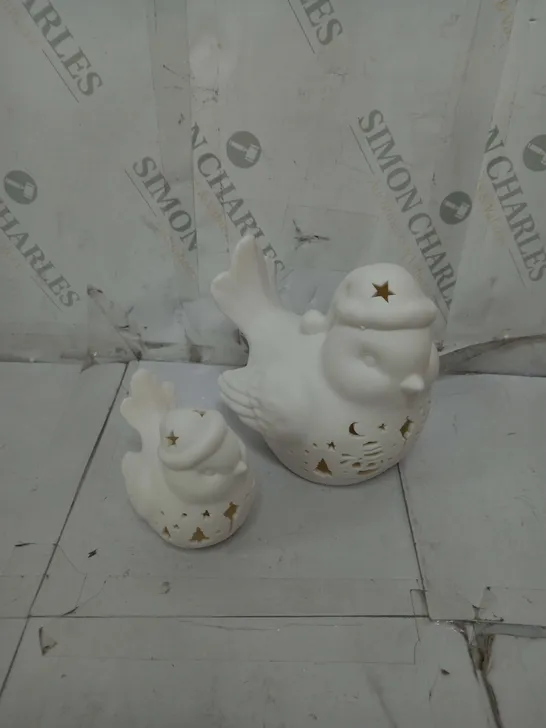 HR PRE LIT PORCELAIN BIRDS SET 