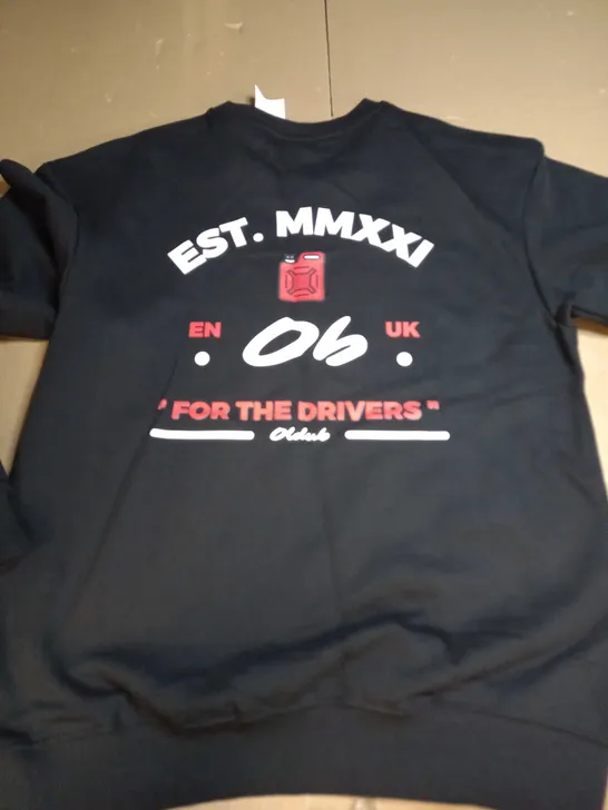 H&M 'FOR THE DRIVERS' BLACK JUMPER - UK S