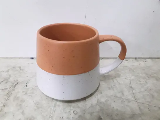 BOXED TWO TONE FLECKED BELLY MUG - BURNT ORANGE