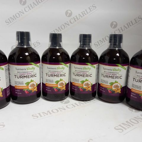 LOT OF 6 TURMERIC VITALITY BIOFERMENTED FOREST BERRY TURMERIC FOOD SUPPLEMENT (6 X 500ML)