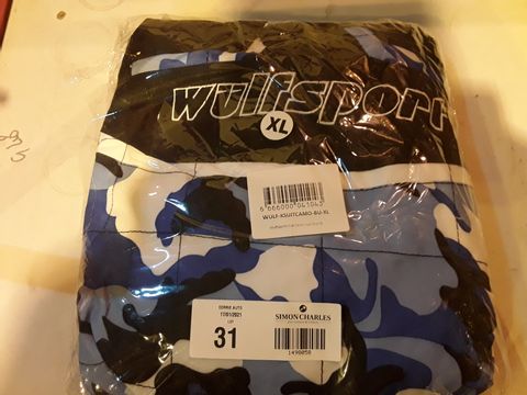 WULFSPORT BLUE/BLACK CLUB CAMO SUIT SIZE XL