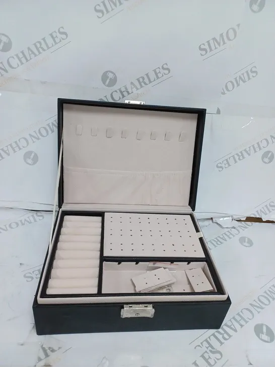 BOXED BLACK JEWELLERY BOX 