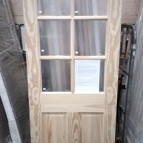 6 PANEL CLEAR PINE GLAZED INTERNAL DOOR 1981×762MM