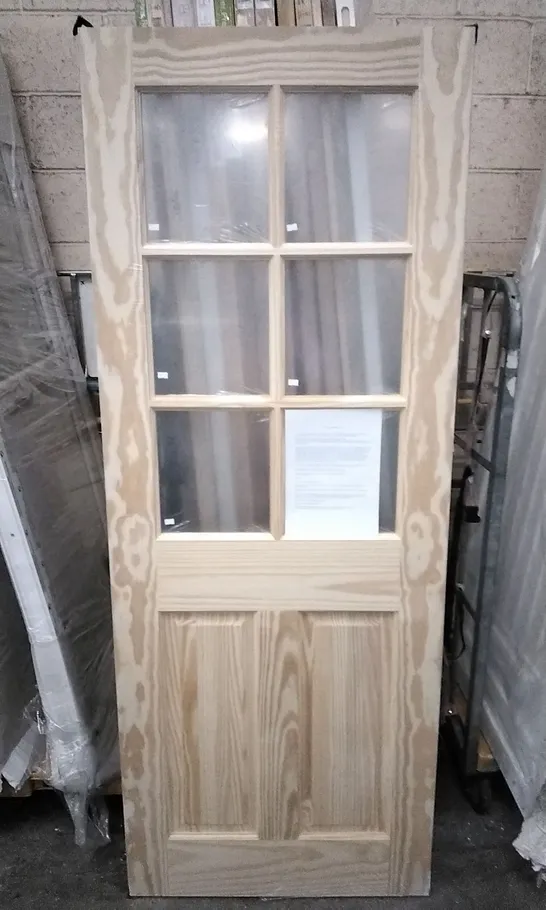 6 PANEL CLEAR PINE GLAZED INTERNAL DOOR 1981×762MM