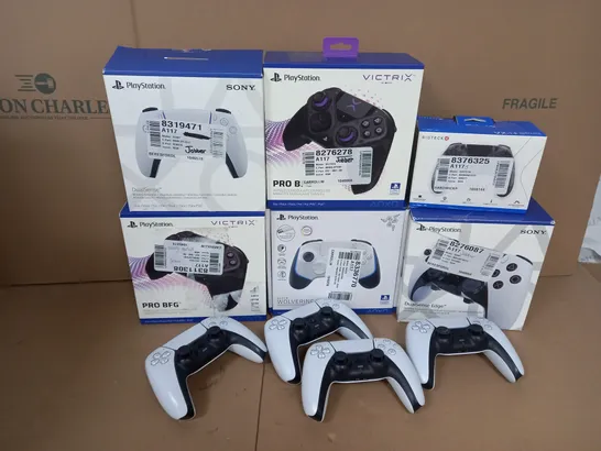 APPROXIMATELY 10 ASSORTED PLAYSTATION CONTROLLERS TO INCLUDE PS5 DUALSENSE WIRELESS CONTROLLER 