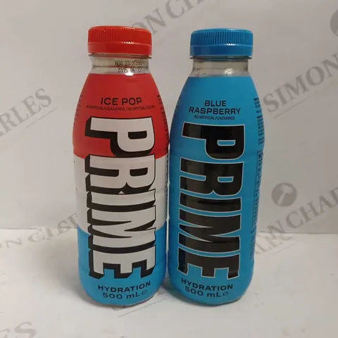 BOX OF 2 PRIME DRINKS - ICE POP AND BLUE RASPBERRY