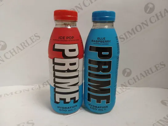 BOX OF 2 PRIME DRINKS - ICE POP AND BLUE RASPBERRY