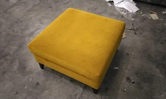 THE LOUNGE COMPANY MUSTARD PLUSH VELVET LARGE FOOTSTOOL 