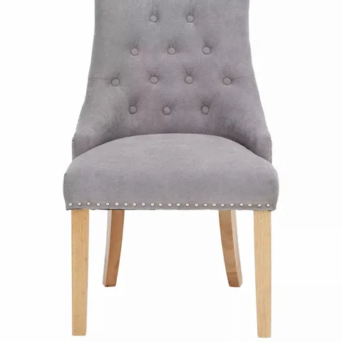 BOXED PAIR OF WARWICK GREY FABRIC DINING CHAIRS (1BOX)