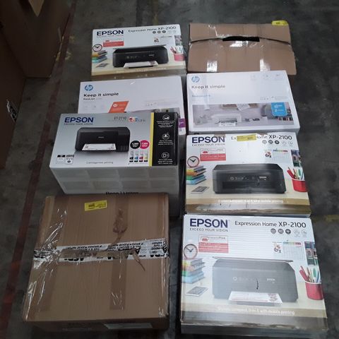 LOT OF APPROXIMATELY 12 ASSORTED PRINTERS TO INCLUDE EPSON AND HP