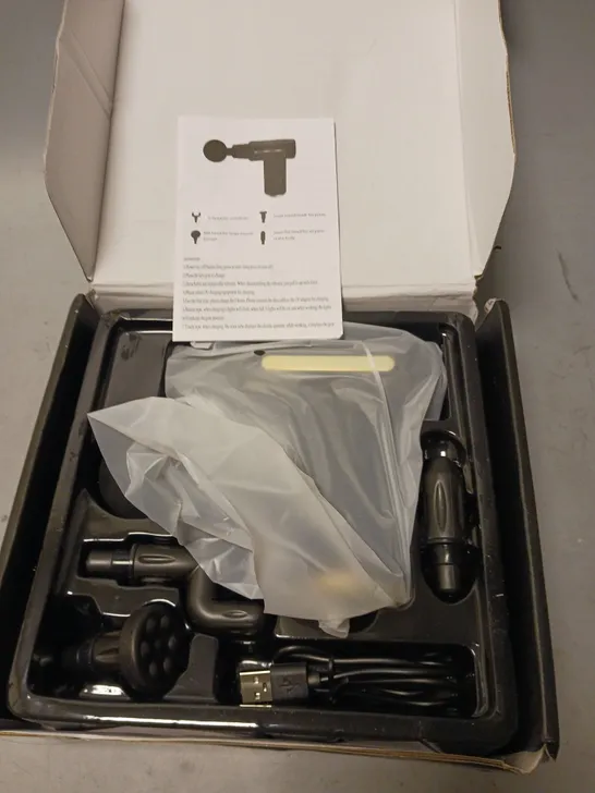 BOXED MASSAGE GUN WITH ACCESSORIES 