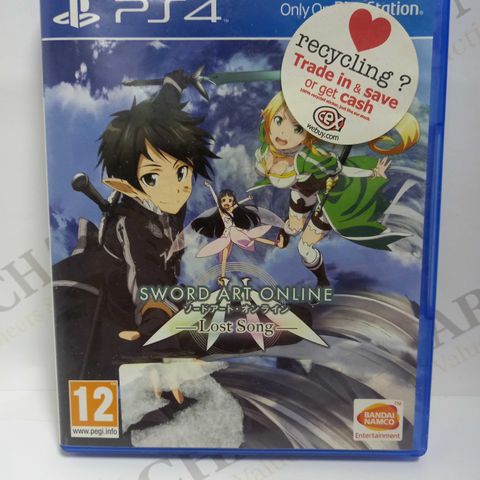 SWORD ART ONLINE LOST SONG PLAYSTATION 4 GAME