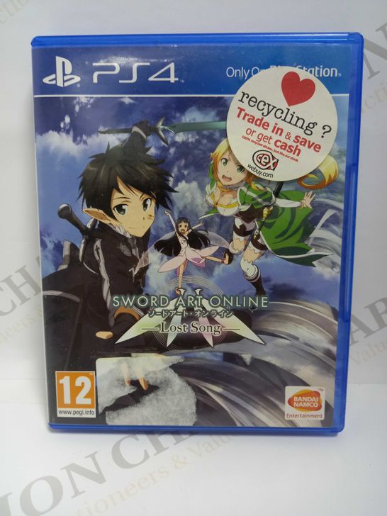 SWORD ART ONLINE LOST SONG PLAYSTATION 4 GAME
