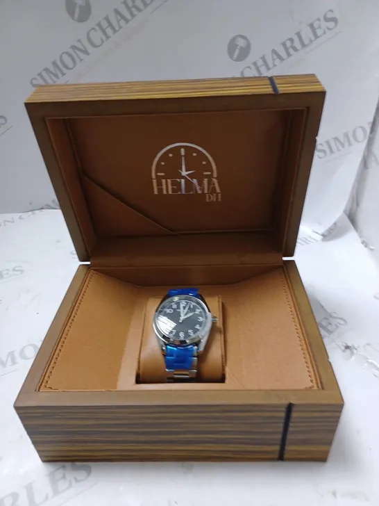 MENS HELMHA DH WATCH –  STAINLESS STEEL STRAP – 3ATM WATER RESISTANT – LUXURY GIFT BOX INCLUDED