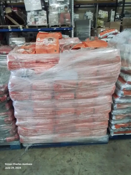 A PALLET TO CONTAIN APPROXIMATELY 85 BAGS OF 4 PACK INSTANT LIGHT CHARCOAL BAGS