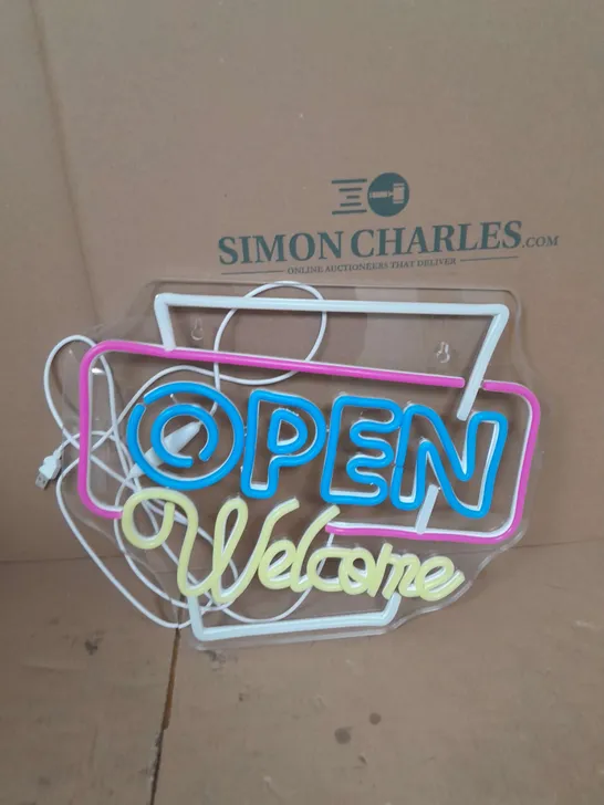 OPEN AND WELCOME NEON NIGHT LIGHT