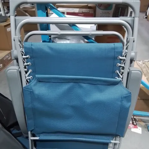 OUTDOOR FOLDING LOUNGE CHAIR IN TEAL - COLLECTION ONLY