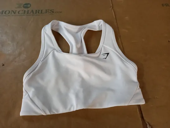 GYMSHARK WHITE TRAINING BRAS - XS