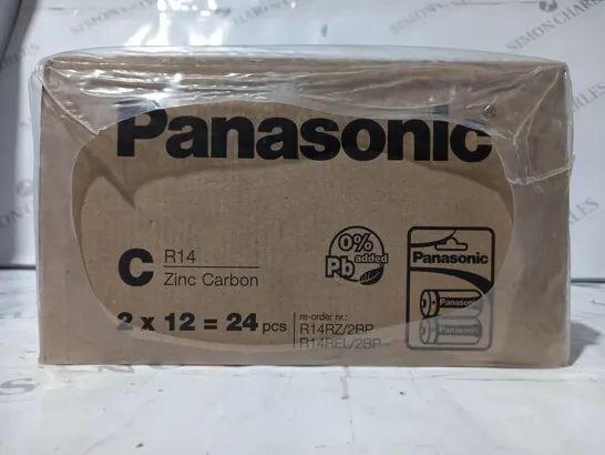 APPROXIMATELY 5 PACKS OF PANASONIC R14 ZINC CARBON BATTERIES (24 PER PACK)