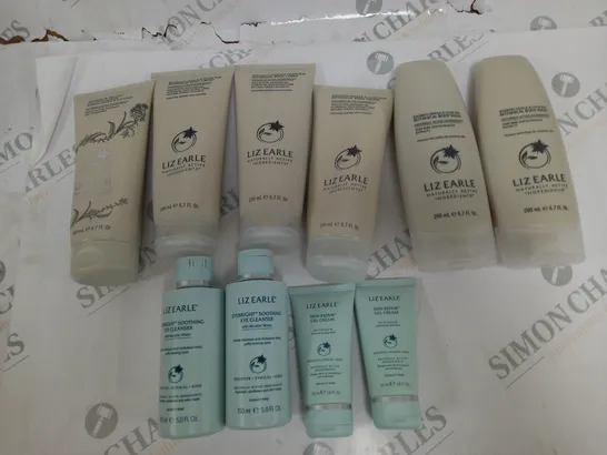 LOT OF 10 LIZ EARLE BEAUTY ITEMS TO INCLUDE BODY WASH AND GEL CREAM