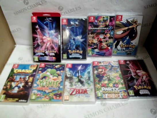 LOT OF APPROXIMATELY 9 ASSORTED NINTENDO SWITCH GAMES