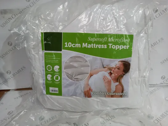 SUPERSOFT MICROFIBRE 10CM MATTRESS TOPPER - DOUBLE - WHITE