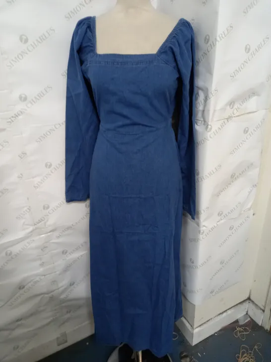 NOBODY'S CHILD DENIM ABBY MIDI DRESS IN BLUE SIZE 10