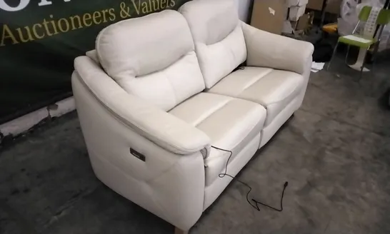 QUALITY BRITISH DESIGNED & MANUFACTURED G PLAN JACKSON 3 SEATER POWER RECLINER SOFA CAPRI STONE LEATHER