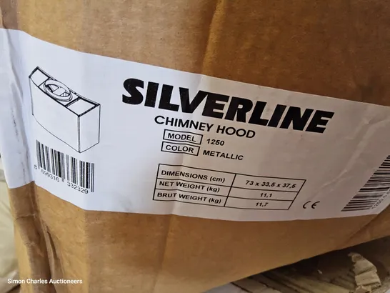BOXED SILVERLINE CHIMNEY HOOD EXTRACTOR Model 1250 METALLIC 