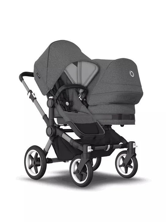 BOXED BUGABOO DONKEY 5 DUO COMPLETE PUSHCHAIR - GRAPHITE/GREY/MELANGE (2 BOXES) RRP £1529.99