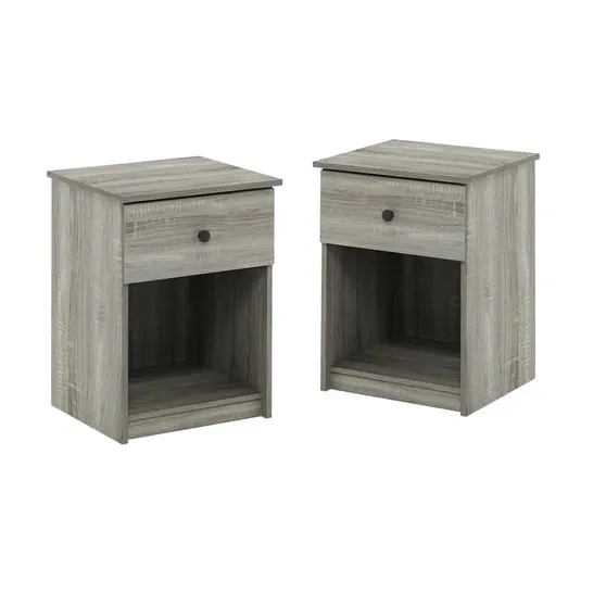 BOXED GILLIAN 1 DRAWER BEDSIDE TABLE GREY