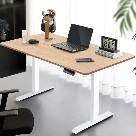 BOXED HEIGHT ADJUSTABLE RISING DESK - WOODGRAIN