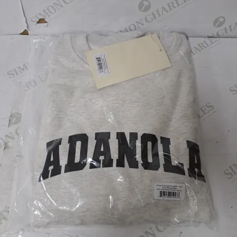 ADANOLA VARSITY OVERSIZED SWEATSHIRT IN GREY - XXL