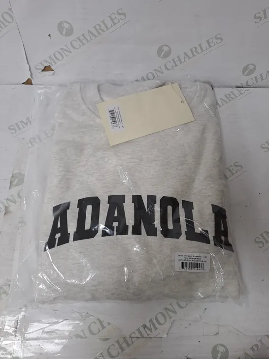 ADANOLA VARSITY OVERSIZED SWEATSHIRT IN GREY - XXL