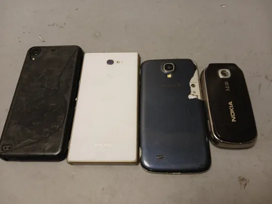 LOT OF 4 ASSORTED MOBILE PHONES TO INCLUDE NOKIA, SAMSUNG, SONY AND HTC