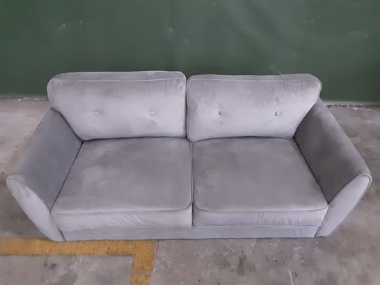 DESIGNER GREY VELVET 2-SEATER SOFA 