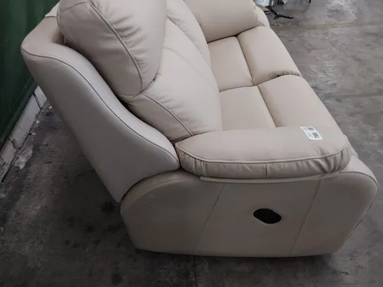 QUALITY BRITISH DESIGNER G PLAN MANUAL RECLINING TWO SEATER SOFA CREAM LEATHER 