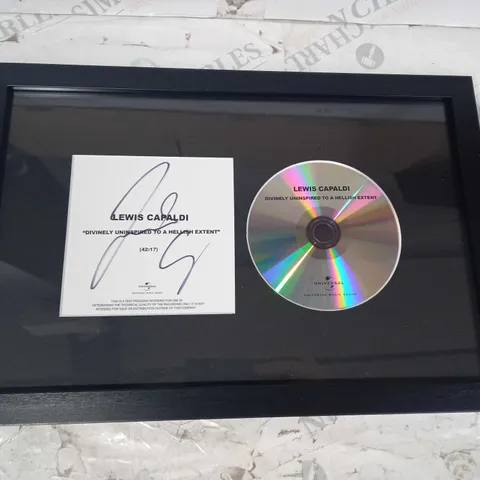 SIGNED AND FRAMED LEWIS CAPALDI - DIVINELY UNINSPIRED TO A HELLISH EXTENT