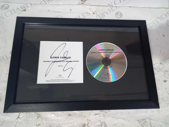 SIGNED AND FRAMED LEWIS CAPALDI - DIVINELY UNINSPIRED TO A HELLISH EXTENT