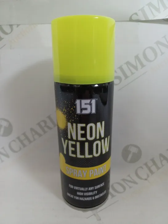 BOX OF 12 151 NEON YELLOW SPRAY PAINT 200ML