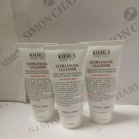 LOT OF 3 KIEHL'S FACIAL CARE CLEANSER 150ML