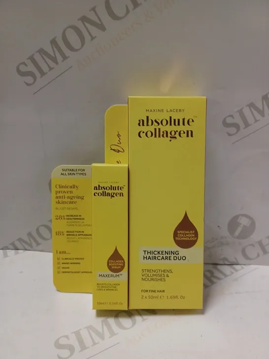 GIFT SET OF MAXINE LACEBY ABSOLUTE COLLAGEN MAXERUM BOOSTING SERUM 10ML & MAXINE LACEBY THICKENING HAIRCARE DUO 